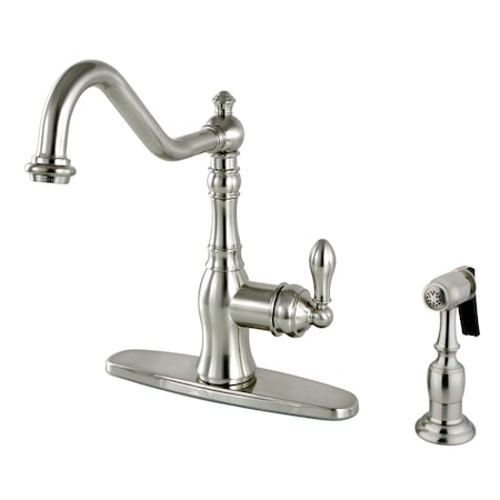 Gourmetier Kitchen Faucet W/ Brass Sprayer, Brushed Nickel GSY7708ACLBS